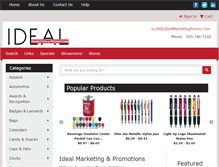 Tablet Screenshot of idealmarketingpromo.com